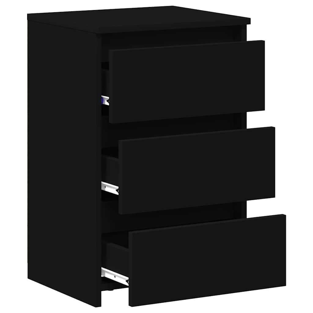 Nachttische 2 Stk. Schwarz 40x35x62,5 cm Holzwerkstoff